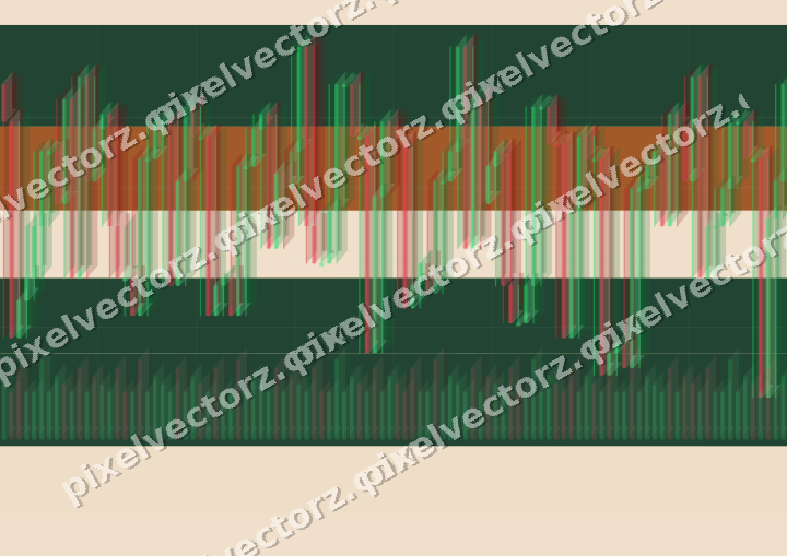 Soft pastel chart background in dark green and orange