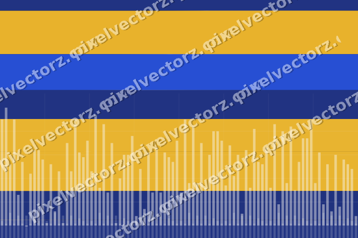 Glowing neon chart background in amber and blue