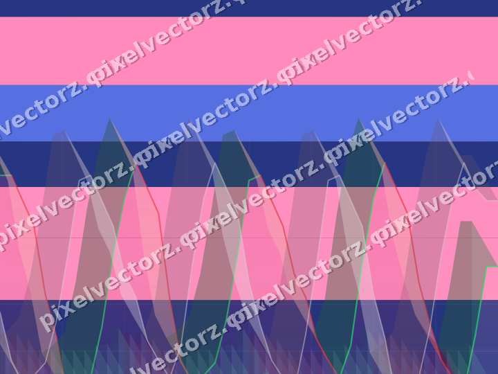 Glowing neon chart background in pink and blue