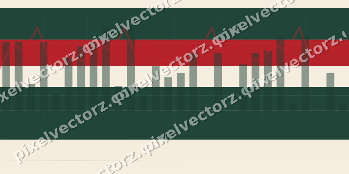 Soft pastel chart background in dark green and red