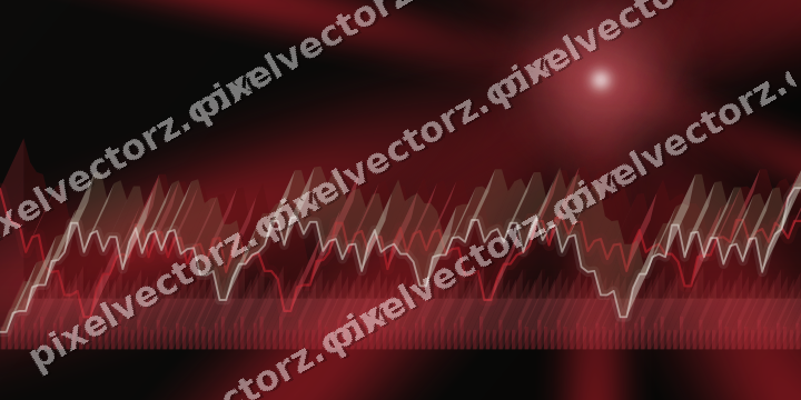 Glowing neon chart background in red and amber