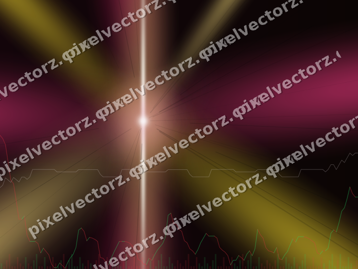 Glowing neon chart background in pink and yellow