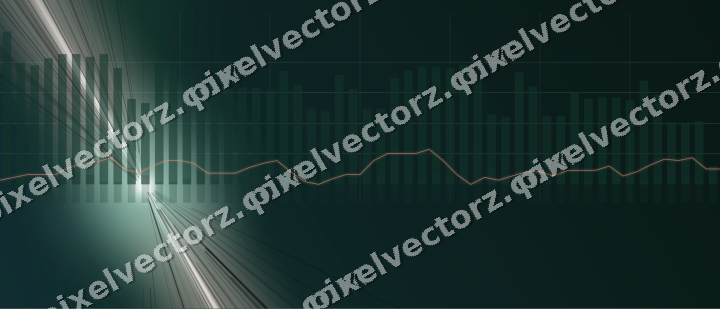 Glowing neon chart background in dark green and orange