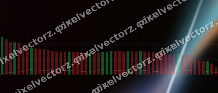 Glowing neon chart background in blue and red