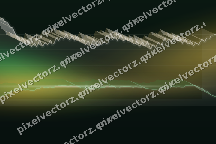 Glowing neon chart background in green and amber