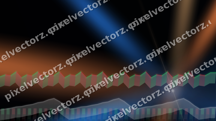 Glowing neon chart background in blue and orange