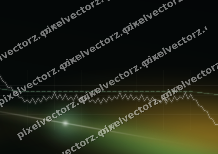Glowing neon chart background in green and amber