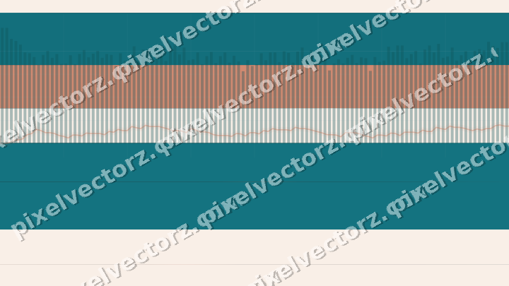 Glowing neon chart background in teal and orange