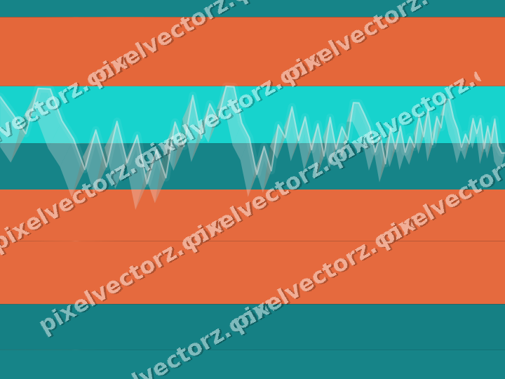 Glowing neon chart background in orange and teal
