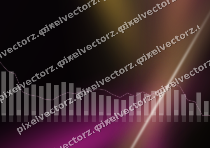 Glowing neon chart background in magenta and amber