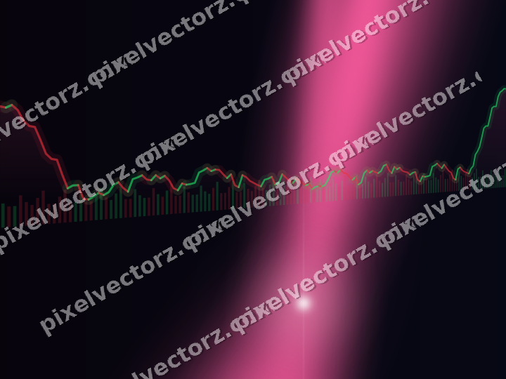 Glowing neon chart background in pink and blue