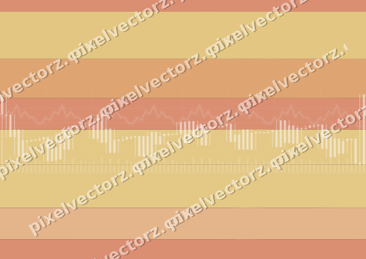 Glowing neon chart background in orange and amber