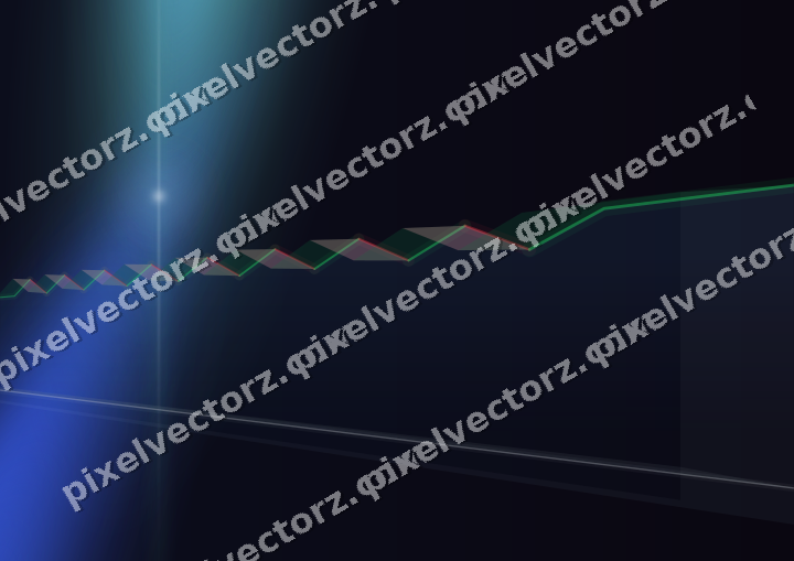 Glowing neon chart background in blue and cyan