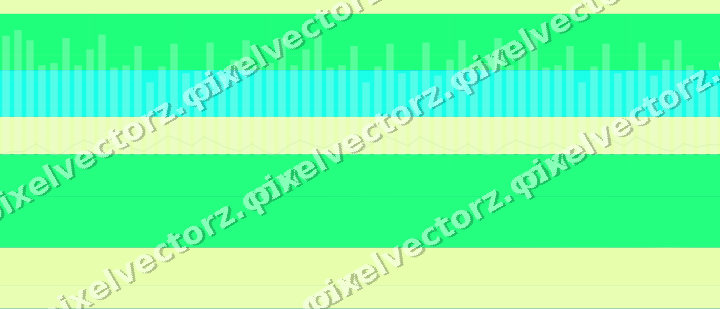 Glowing neon chart background in green and lime