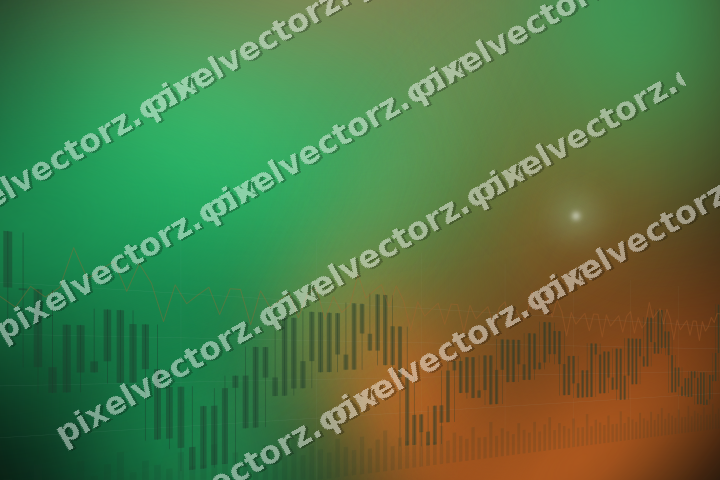 Glowing neon chart background in green and orange