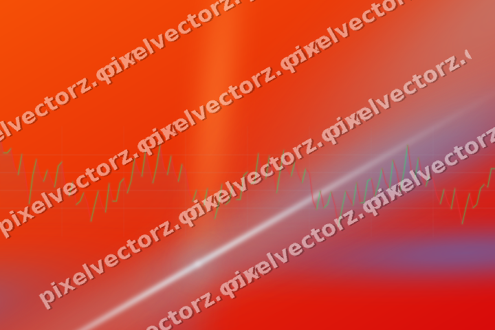 Glowing neon chart background in blue and red