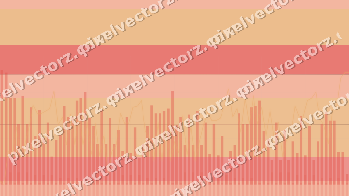 Glowing neon chart background in red and orange