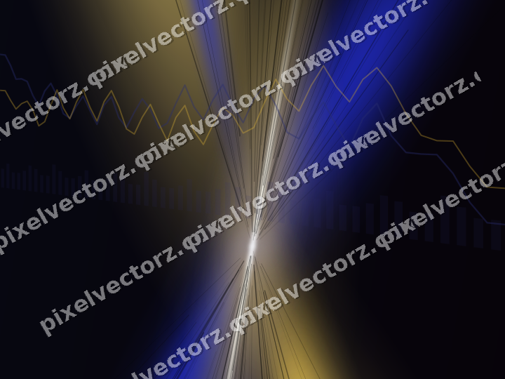 Glowing neon chart background in blue and amber