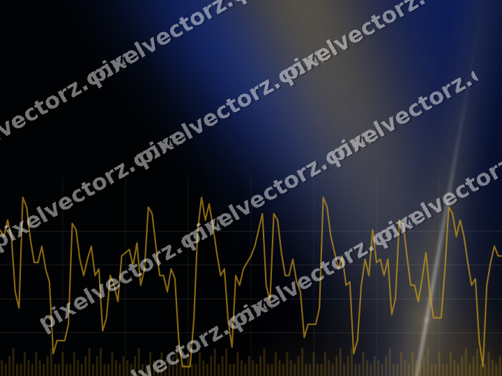 Glowing neon chart background in amber and blue