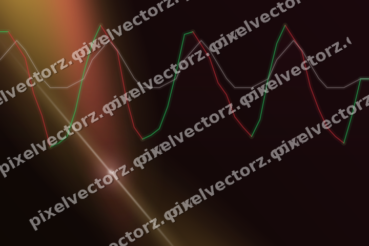 Glowing neon chart background in pink and amber