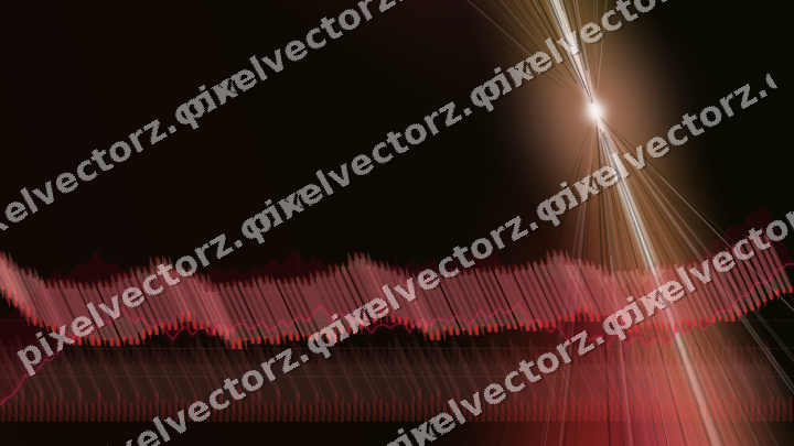 Glowing neon chart background in red and orange