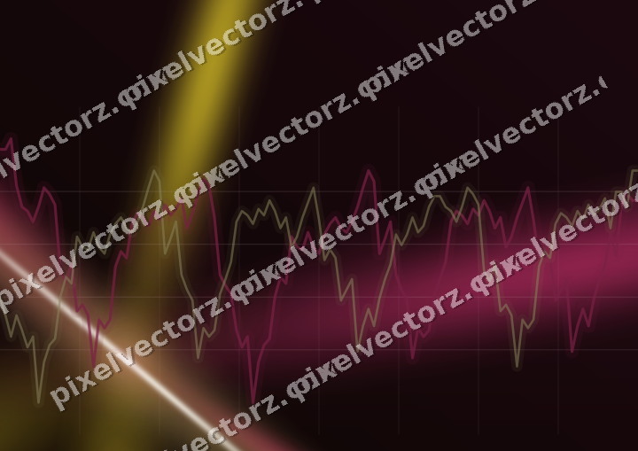 Glowing neon chart background in pink and yellow