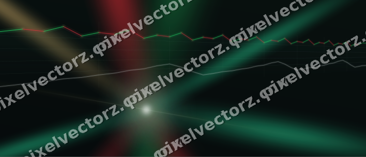 Glowing neon chart background in green and red