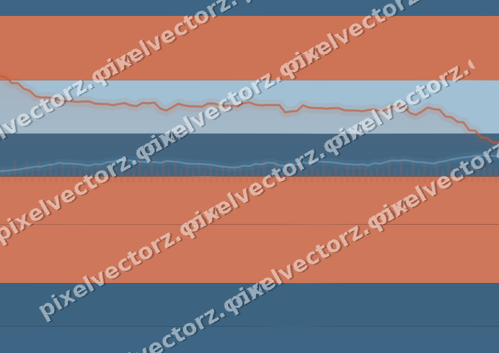 Glowing neon chart background in orange and cyan