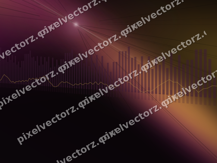 Glowing neon chart background in magenta and amber
