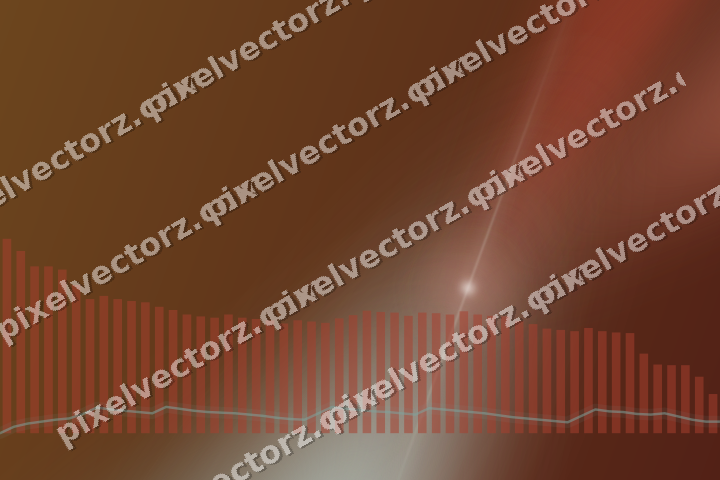 Glowing neon chart background in red and orange