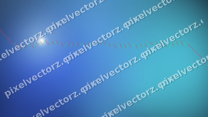 Glowing neon chart background in cyan and blue