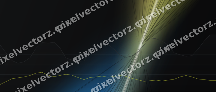 Glowing neon chart background in blue and yellow