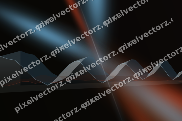 Glowing neon chart background in cyan and red