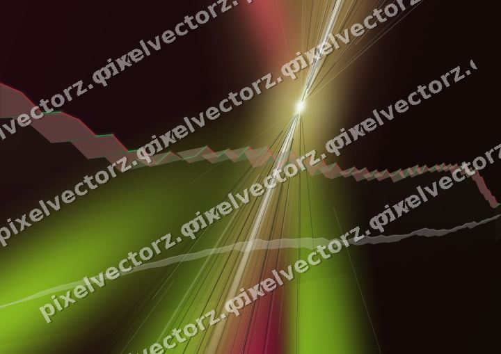 Glowing neon chart background in lime and pink