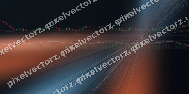 Glowing neon chart background in orange and cyan