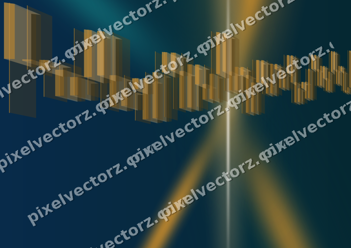 Glowing neon chart background in amber and dark teal