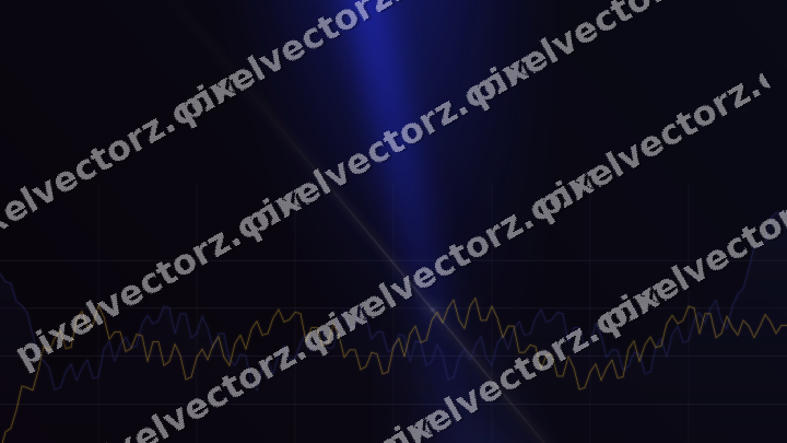 Glowing neon chart background in blue and amber