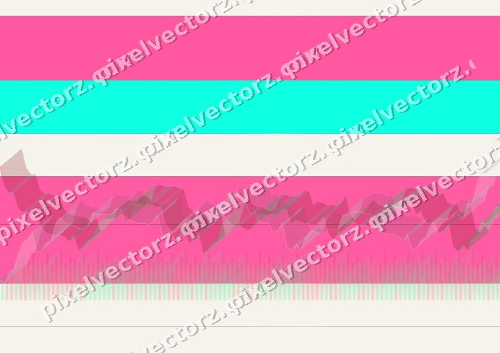 Glowing neon chart background in pink and orange