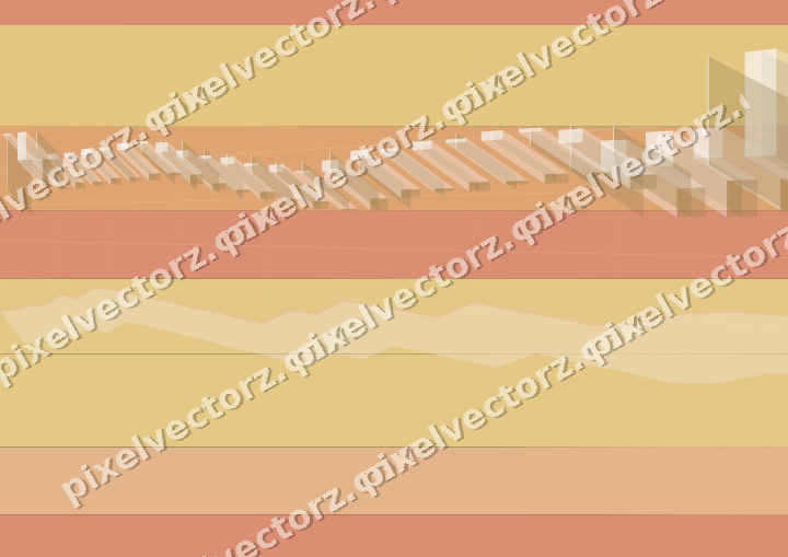 Glowing neon chart background in orange and amber