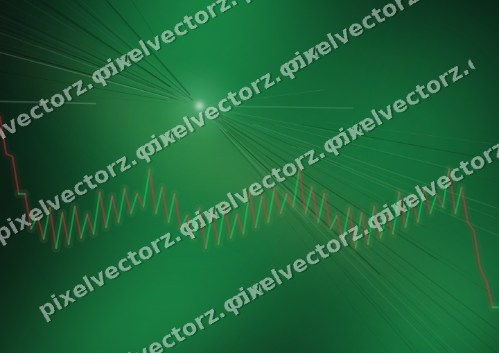 Glowing neon chart background in green and amber