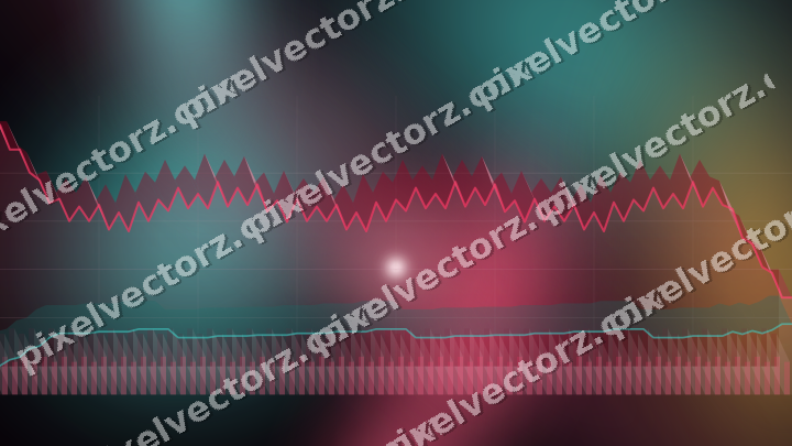Glowing neon chart background in pink and amber