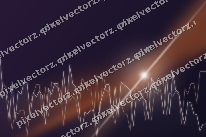 Glowing neon chart background in orange and blue