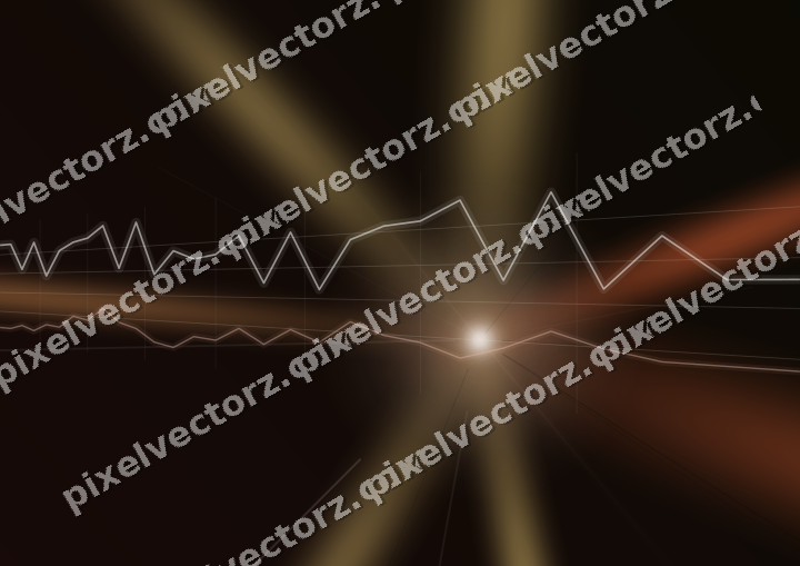 Glowing neon chart background in orange and amber