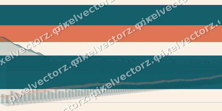 Glowing neon chart background in teal and orange
