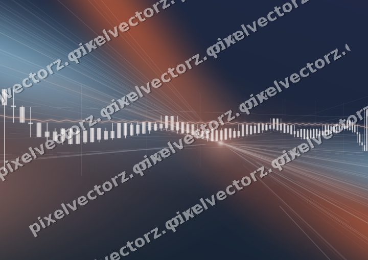 Glowing neon chart background in orange and cyan