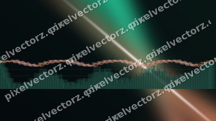 Glowing neon chart background in green and orange