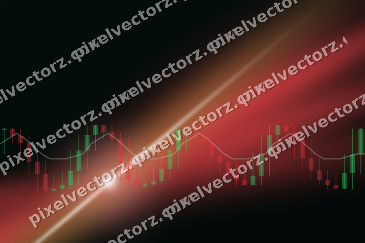 Glowing neon chart background in red and orange