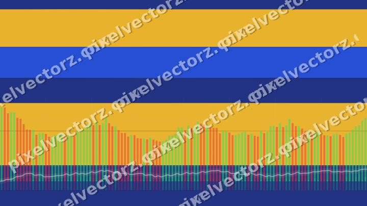 Glowing neon chart background in amber and blue