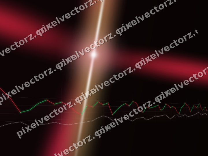 Glowing neon chart background in pink and red
