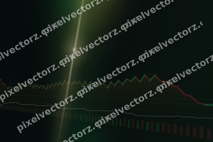 Glowing neon chart background in amber and green